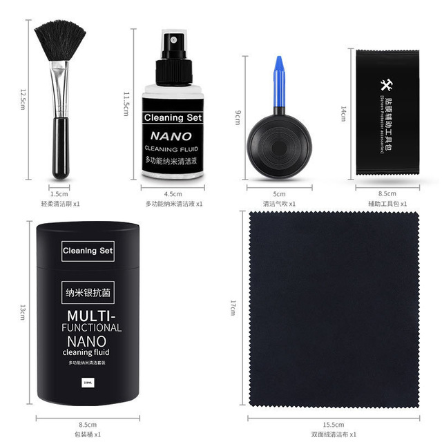 Household Fine Fiber Brush Spray Dust Cleaner Kit for Cleaning Lens Lcd Screen Phone Laptop