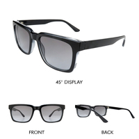 Lunettes de soleil carrées classiques en plastique unisexe, fabriquées en usine, polarisées UV400, avec support de logo personnalisé pour la fabrication