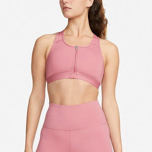 Soutien-gorge de sport respirant à fermeture éclair en V avec coussinets intégrés, haut court de yoga à la palangre, vêtements de sport pour femmes, nouvel arrivage - Product Image 1