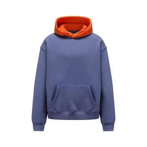 Patch brodé personnalisé en appliqué, 100% coton, sans cordons, couleur contrastée, sweat à capuche ample et court pour homme - Product Image 2