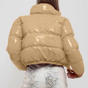 Parkas chauds d'hiver pour femmes veste bouffante rembourrée à manches longues avec manteaux à capuche mi-longs de couleur unie - Product Image 5