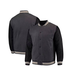 Chaqueta Versity personalizada Mangas de cuero Chenille Bordado Parche Logo Chaqueta de béisbol Contraste Chaqueta Versity - Product Image 3