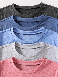 5 uds niños Casual Color sólido Atlético cómodo camiseta Cool versátil e inteligente manga corta Camiseta linda chica joven t-shir Bangladesh - Product Image 5