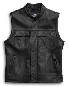 Chaleco de motociclista personalizable para hombre, ropa exterior informal de moda de cuero de grano completo real para invierno, 100% poliéster - Product Image 1