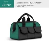 Kit d'outils multifonctionnel pour électricien et menuisier, toile épaisse, fermeture éclair, grand rangement pour l'entretien