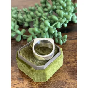 Southwest Handmade <b>Turquoise</b> Opal Sterling Silver Square Inlay <b>Ring</b> - Product Image 5