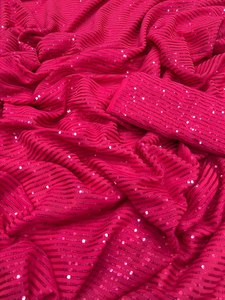 Indian Boutique Exclusivo Pesado Georgette Tela Bordado Rosa Étnico Fiesta Desgaste Saree Elegante Blusa Verano Secado rápido - Product Image 5