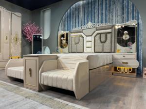 Juego de dormitorio de madera MDF de lujo moderno personalizable con tocador ajustable cómodo mesita de noche para uso en el hogar, la Oficina y el hotel - Product Image 5