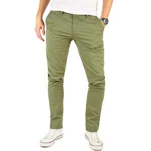 Cintura de tela de sarga de alta calidad, Pantalones chinos Cargo, pantalones oficiales de trabajo con cierre de botones verdes para hombres de BD - Product Image 3