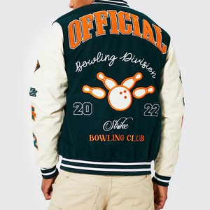 Blouson d'aviateur pour hommes de grande taille veste de baseball avec patchs personnalisés logo de broderie veste universitaire Letterman pour hommes - Product Image 4