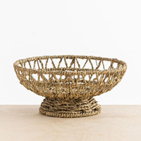 Bol à pieds en herbe de mer au design Unique, bols décoratifs à fruits en herbe de mer naturelle avec base tissée à la main du Vietnam