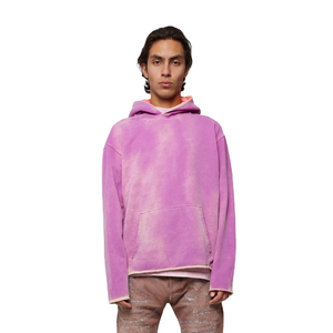 เสื้อฮู้ดดี้ทรงโอเวอร์ไซส์คุณภาพสูงสำหรับผู้ชาย ล้างสีแบบ Acid Wash พร้อมบริการพิมพ์โลโก้ตามสั่ง เสื้อแจ็คเก็ตหนาสำหรับฤดูหนาว พร้อมบริการออกแบบ OEM - Product Image 1