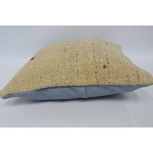 Oreiller patchwork Kantha en laine beige 16x16 pouces Design bohème rustique avec motif floral brodé vintage pour la maison ou le canapé - Product Image 5