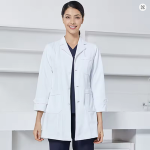 เสื้อโค้ทสำหรับโรงพยาบาลความยาวปกติกันน้ำยาต้านจุลชีพปรับแต่งโลโก้ได้ - Product Image 4