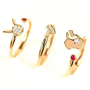 For Pokemon Women's <b>Adjustable</b> <b>Ring</b> Gift Idea - Product Image 2