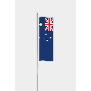 Bandera vertical de Australia para exteriores, impresa digitalmente en seda, con asta de aluminio para agencias de seguros, automotrices, educativas y de viajes. - Product Image 1