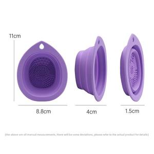 Tazón para Limpiar Brochas de Maquillaje, Plegable, en Forma de Gota, para Brochas de Polvo, Herramientas de Belleza, Almohadilla de Limpieza de Silicona, para Uso Doméstico - Product Image 4