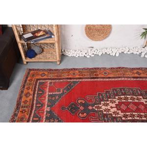 Tapis turc vintage 4,2x8 pieds, tapis d'intérieur, tapis oriental rouge - Product Image 5