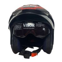 Casque de moto ABS à visage ouvert de haute qualité, nouveau modèle JP7 Snake 26, noir mat |   Double visière certifiée SNI, aérodynamique