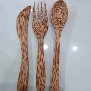 Cucharas de té de madera de coco ecológicas, cucharas y tenedores de sal hechos a mano, accesorios de café y té veganos para el hogar, restaurante, boda - Product Image 1