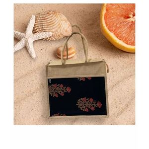 Sac fourre-tout en lin et jute écologique, capacité de 2,5 kg, sac de courses réutilisable, imprimé à l'écran, logo personnalisé, sac de plage pour les courses - Product Image 3