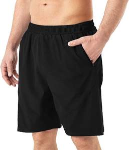 Pantalones cortos de entrenamiento deportivo de cintura media ecológicos para hombre, patrón sólido con cintura elástica para correr, Fitness y uso en el gimnasio - Product Image 2