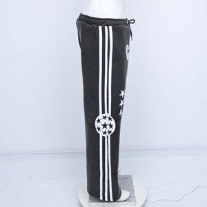 High Waist Wholesale Lightweight Breathable Oversized <b>Men</b> Flared <b>Joggers</b> Sweat High Plain Dyed 100% Cotton Vintage Customized - Product Image 4