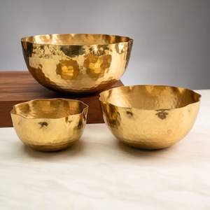 Classic design brass serving bowl with highest quality and gold finished ideal for home and hotel <b>dinnerware</b> bowl - Product Image 5