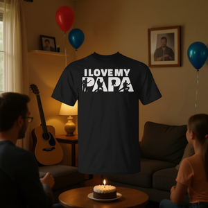 T-shirt « I Love My Papa » pour la fête des pères, pour papa guitariste lead - Product Image 3