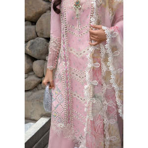 Crimson X Saira <span class=keywords><strong>Shakira</strong></span> Chiffon di Lusso 2024 con Motivi Floreali in Rete Rosa TC-1151 per Primavera/Estate - Product Image 4
