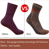 Chaussettes de sport décontractées personnalisées pour jeunes hommes en coton et laine mérinos, anti-bactériennes, séchage rapide, confortables, chaudes, respirantes, numériques