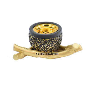 Nouveau modèle arrivée le plus demandé couleur or luxe conception de feuilles brûleur pour Table pièce maîtresse décoration parfum brûleur d'encens - Product Image 2