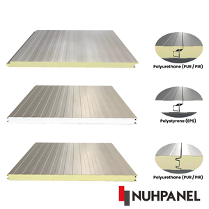 แผ่นผนังสำเร็จรูป Eco Wall Sandwich Panel PIR ฉนวนกันความร้อนสำหรับงานอุตสาหกรรม ผนังภายนอกอาคาร ความหนา 200 มม. สำหรับห้องเย็น - Product Image 2