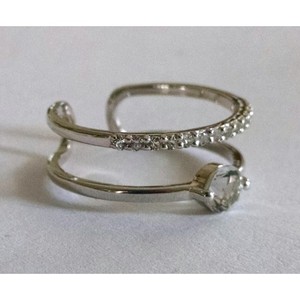 925 Sterling <b>Silver</b> <b>Adjustable</b> <b>Ring</b> for Women Natural White Topaz with Invisible Setting Everyday Wear Shah Gems - Product Image 1