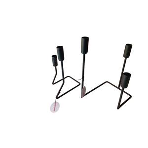 Bougeoir à 3 bâtons en métal pour décoration d'intérieur vintage, support de bougie conique pour Noël, matériel en fer - Product Image 2