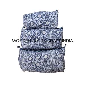 Custom Printed Tassel Bohemian Eco-Friendly Vintage Cotton Fabric <b>Makeup</b> Pouch & Cosmetic <b>Bag</b> with Zipper Closure Multiple Sizes - Product Image 5