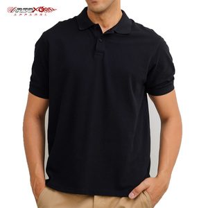 Comprar personalizado 2 botones tapeta acanalado cuello y puños polos mejor 100% algodón tejido de punto Piqué hecho negro polos - Product Image 5