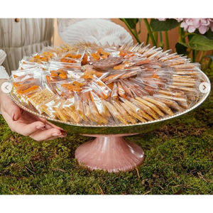 Vaisselle de maison vintage Bonbons Bonbons Bol de service Qualité supérieure Design floral Bol en métal avec support Bols de service au chocolat - Product Image 2