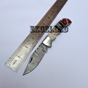 มีดพับดาบัสกัสทำมือแบบกำหนดเอง มีดพกอเนกประสงค์สำหรับกิจกรรมกลางแจ้งและเอาตัวรอด พร้อมด้ามจับเรซิ่น - Product Image 5