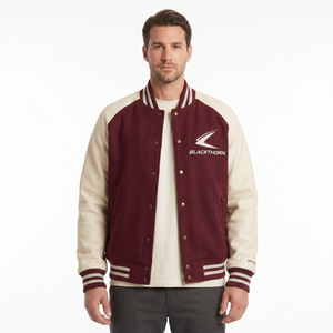 Blouson universitaire homme 100 % personnalisable, en polaire 500 GSM avec manches en similicuir, streetwear premium, broderie OEM sur le devant - Product Image 1