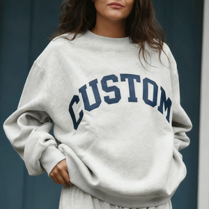 Sudadera de Forro Polar Personalizada para Mujer, Cuello Alto Simulado, Larga, de Invierno, Algodón, Lisa, Holgada, con Logotipo Frontal - Product Image 1