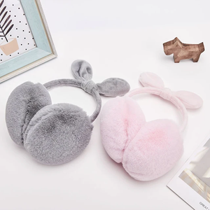 Customized Soft Fluffy Plush Fur Bow Ribbon Winter <b>Earmuff</b> New Trendy Fashionable for Girls Warm Faux Fur Material - Product Image 4