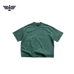 T-shirt Homme 2026 Coupe Droite Lavée avec Col Tricoté, Style Vintage Délavé à l'Acide, Streetwear de Haute Qualité, Impression Écologique - Product Image 6