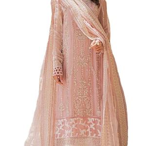 2022 diseñador indio paquistaní traje de boda de lujo Salwar Kameez Organza pesada bordada estilo étnico de alta calidad modelo elegante - Product Image 1