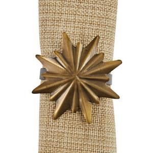 Ronds de serviette élégants en métal doré et ivoire, porte-serviettes sculptés dorés et ivoire pour mariage et occasions spéciales - Product Image 1