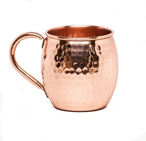 Tasse à bière Moscow Mule martelée en cuivre pur 100% avec pichet et refroidisseur de vin - Product Image 6