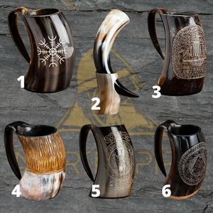 LISTES TASSES EN CORNE USINE D'INDE PRODUITS ARTISANAUX Tasse à boire en corne Nouveau design Corne naturelle Original Viking Drinking Drinking - Product Image 4