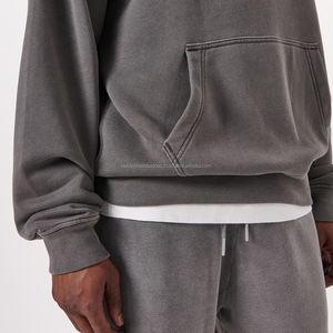 Fabricant en gros Logo personnalisé pas cher prix surdimensionné unisexe manches régulières sweats à capuche et sweatshirts pour hommes - Product Image 5