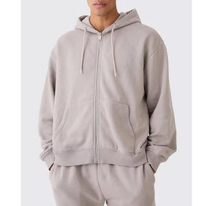 Sweat à capuche Streetwear d'hiver 100% coton épais pour hommes, coupe régulière, double couche, manches longues, impression numérique solide - Product Image 6