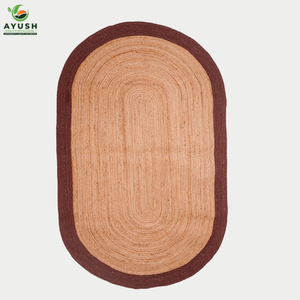 Tapis d'intérieur doux et réversible en jute et coton, rembourré et lavable pour chambre et salon - Product Image 5